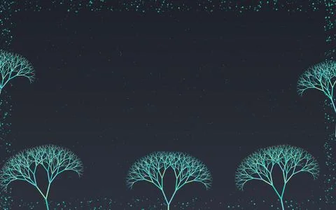 L-System Coral Branching Pattern in Turquoise and Mint 스톡 일러스트