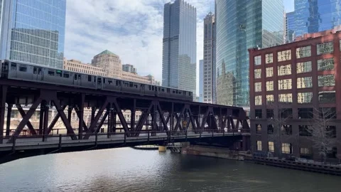 L Train entering Chicago Stock Footage 243756472