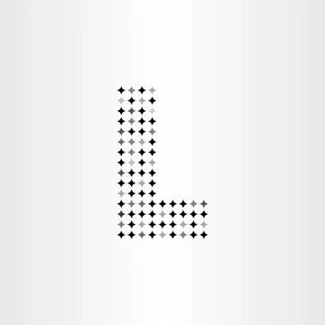 L vector letter l black dots icon Illustrazione stock