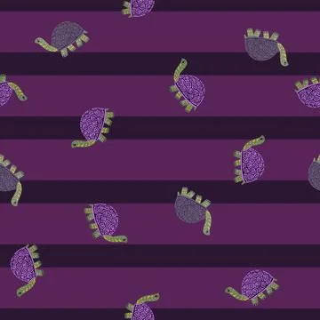 L12122021-07Cute turtles seamless pattern. Funny animals ornament. 스톡 일러스트