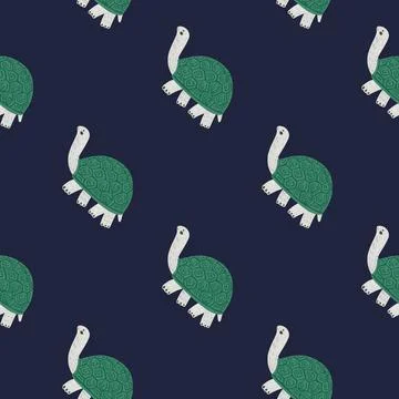 L12122021-07Cute turtles seamless pattern. Funny animals ornament. 스톡 일러스트