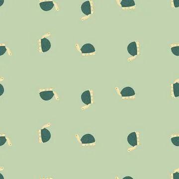 L12122021-07Cute turtles seamless pattern. Funny animals ornament. 스톡 일러스트