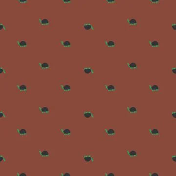 L12122021-07Cute turtles seamless pattern. Funny animals ornament. Stock Illustration