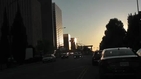 LA-0053 SUNSET TIMELAPSE DRIVING POV Stock Footage 10699746
