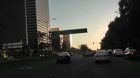 LA-0055 SUNSET TIMELAPSE DRIVING POV Stock Footage 10699751
