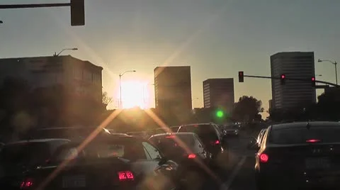 LA-0056 TIMELAPSE DRIVING SUNSET LONG CLIP Stock Footage 10699781