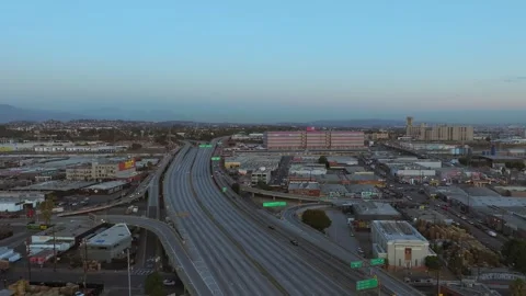 LA 10 Freeway closed and empty - November 2023 Stock Footage 255991385