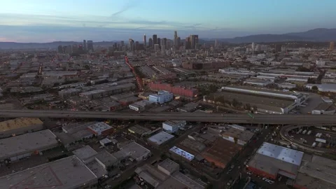 LA 10 Freeway closed and empty - November 2023 Stock Footage 255991397