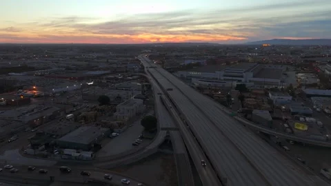 LA 10 Freeway closed and empty - November 2023 Stock Footage 255991399