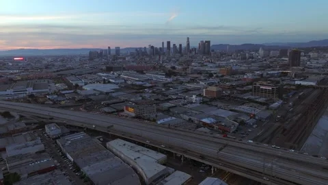LA 10 Freeway closed and empty - November 2023 Stock Footage 255991411