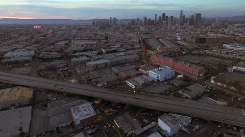 LA 10 Freeway closed and empty - November 2023 Stock Footage 255991414