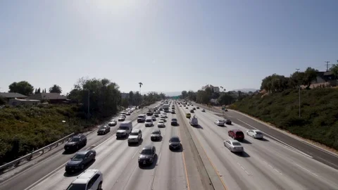 LA 110 Freeway West Stock Footage 91605103