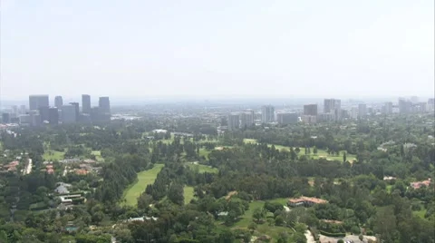 LA aerials downtown golfcourse1 Stock Footage 8506593