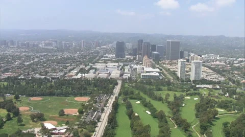 LA aerials downtown golfcourse2 Video stock 8506710