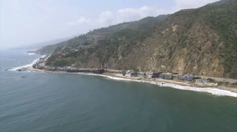 LA aerials pacificcoast hwy14 Stock Footage