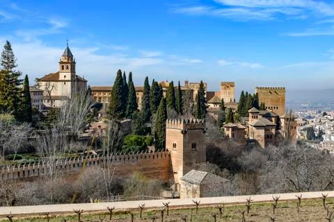 La Alhambra view of the outer area Stock Photos