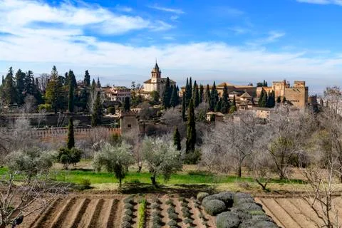 La Alhambra view of the outer area Stock Photos