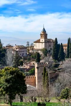 La Alhambra view of the outer area Stock Photos