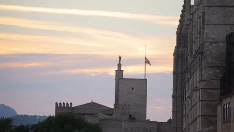 La Almudaina Palace Palma de Mallorca Stock Footage 80142581