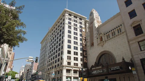 LA Apple Tower Theatre 2 Stock Footage 276916853
