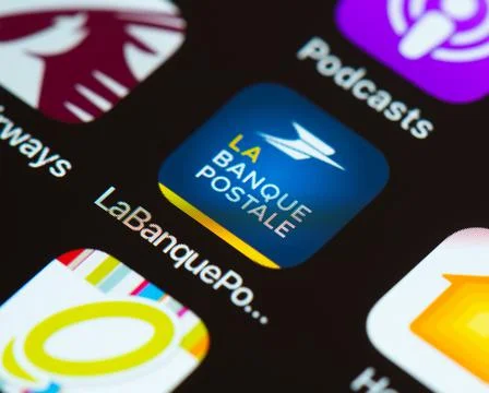 La Banque Postale app icon on Apple iPhone screen Stockfoto's