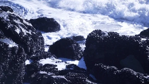 LA Beach Wave Crash Stock Footage 124161055