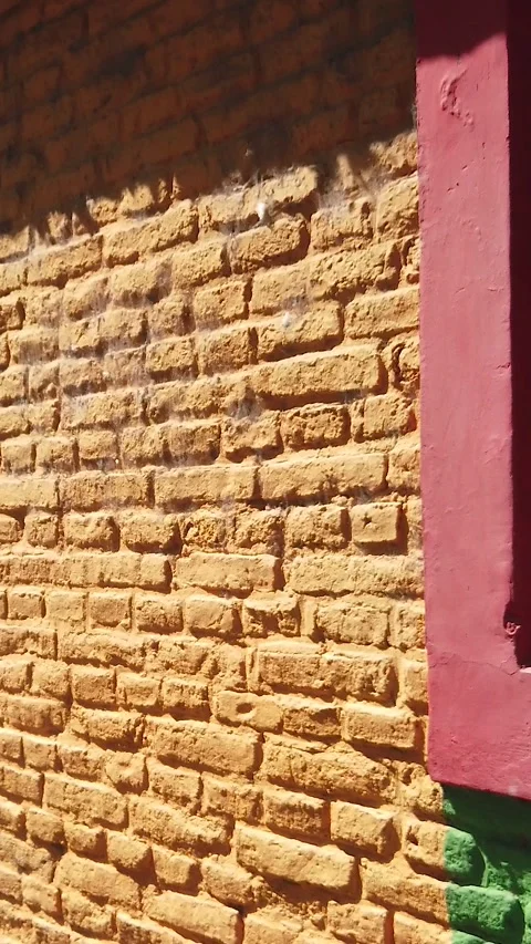 La Boca Brick Wall Vertical Smartphone Caminito Corrugated Iron Facade Stock Footage 336664977