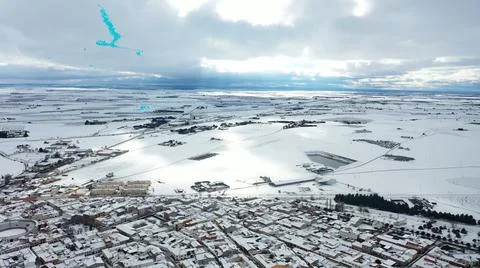 La borrasca Filomena, su paso por España dejando mucha nieve. Stock Photos
