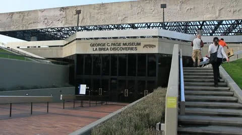 LA Brea Tar Pits Museum entrance Los Angeles 4978 Stock Footage 18976440
