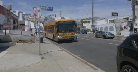 LA Bus Stock Footage 109620338