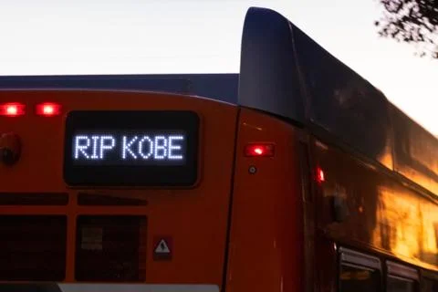 LA Bus RIP KOBE Stock Photos