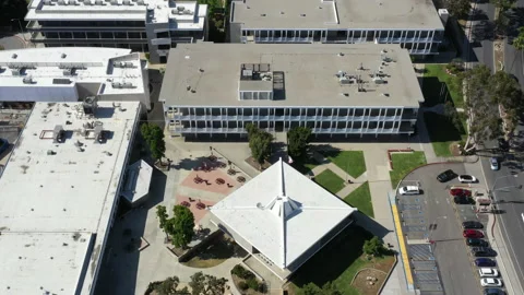 La Canada High School aerial in La Canada Flintridge Stock Footage 132755518