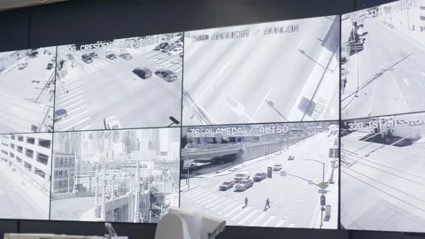 LA Center Traffic Control Screens Stock Footage 134580329