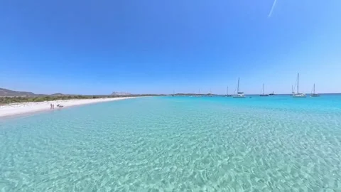 La Cinta Sardinia High Angle Water Clarity Yacht Stock-Footage 343728025
