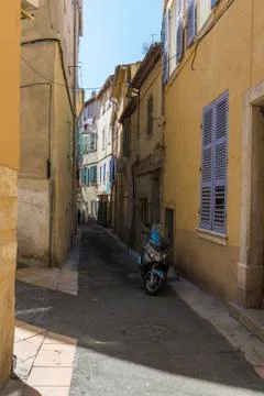 La Ciotat narrow street shadow sun historic. Stock Photos