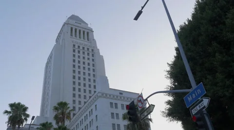 LA City Hall From North Stock Footage 54173136