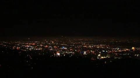 LA city lights pan Stock Footage 62292
