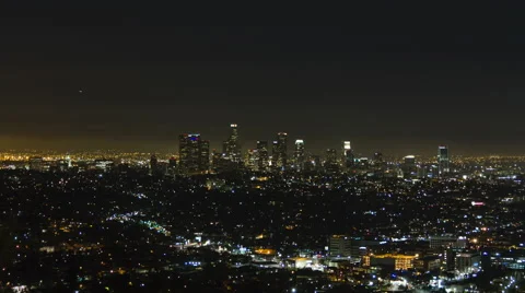 LA Cityscape Night Timelapse 01 Stock Footage 45669770