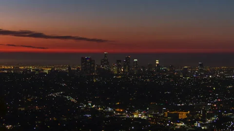 LA Cityscape Sunrise Timelapse 01 1080p Stock Footage 45669232