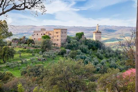 La Codosera, Spain, Sunday. march 17 2024. Beltraneja Castle in La Codosera Foto stock