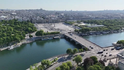 La Concorde Square At Paris Ile De France France. Drone Capturing The Beauty Squ Stock Footage 309503661