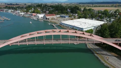 LA CONNER BRIDGE CROSSING Stock Footage 183536387