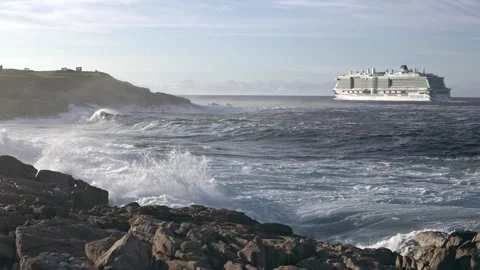 La Coruna, Spain 05 October 2023: Sailing Serenity: The ARVIA Cruise Liner and Stock Footage 260837151