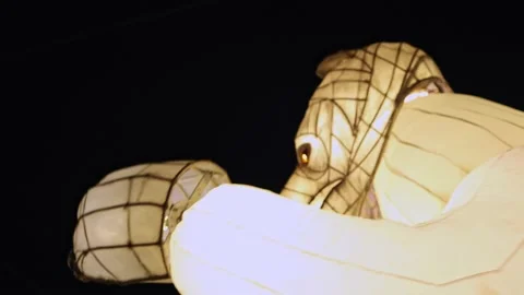 La Coruna, Spain - 5 Jan 2023: Feast of the Three Kings. A large bear's head Stock Footage 229503017