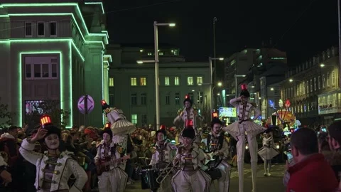 La Coruna, Spain - 5 Jan 2023: Feast of the Three Kings. Carnival procession Video stock 229503076