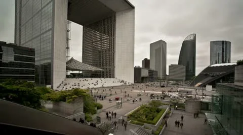 La Defense business district in Paris - timelapse Video stock 10586853