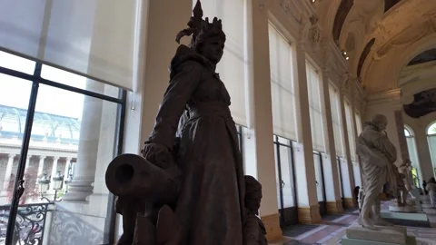 La Defense de Paris statue, Petit Palais museum. France Stock Footage 306857993