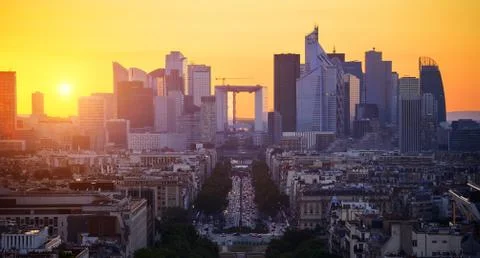 La Defense at sunset Foto stock