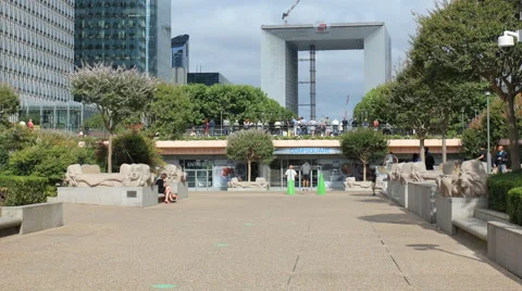 La Defense. Time lapse in Paris Stock Footage 53005685