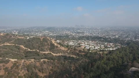 LA downtown from Griffith park Stock Footage 100876463